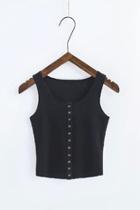  Snap-front Button Tank-top