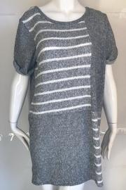  Grey Striped Sweater-dress