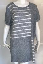  Grey Striped Sweater-dress
