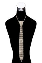  Long Rhinestone Tie Necklace