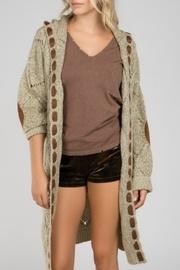  Patch Cable-knit Cardigan