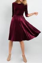  Pleat Velvet Dress