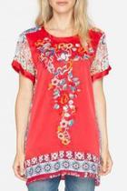  Embroidered Silk Top