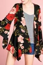  Floral Bell-sleeve Cardigan