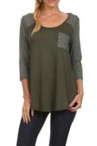  Printed Sleeve Top