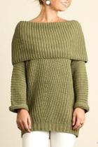  Fold Over Ribbed Sweater