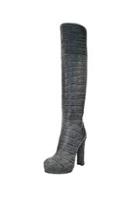  Crocodile-embossed Leather Boot