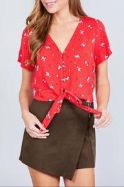  Red Floral Crop-top