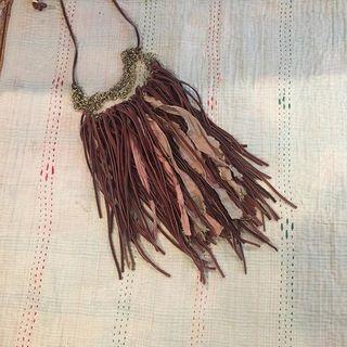 Leather And Chain Necklace