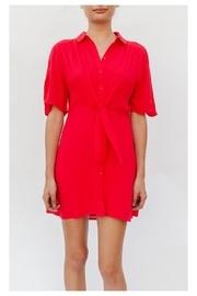  Button-up Tie-front Red-dress