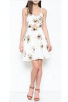  White Cutout Floral Dress