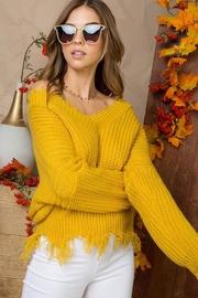  Mustard Fringe Sweater