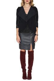  Draped Leather Jacket