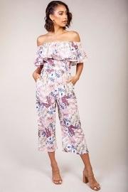  Off-shoulder Floral Capri-jumpsuit