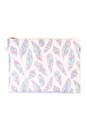  Feather Print Clutch Bag