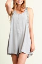  Grey Crochet Romper