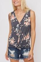 Floral Tie Tank