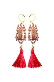  Goldrose-beetle Red-tassel Earrings