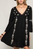  Black Embroidery Dress