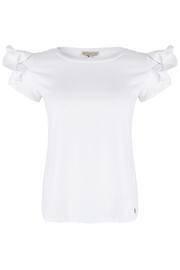  White Ruffle Shoulder Top