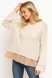  Boxy Sweater With Shirt Tail Detail