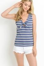  Striped Knotted Tank