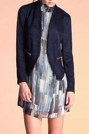  Faux Suede Fitted Blazer
