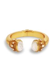 Savannah Hinge Cuff Gold Iridescent Clear Crystal & Pearl Accents