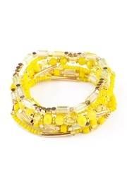  Yellow Beaded Stretch Bracelet