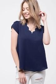  Navy Scalloped Blouse