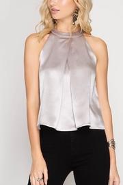  Silver Satin Top