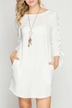  Tie-sleeve Sweatshirt Dress