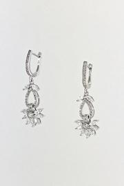  Cz Bridal-floral Dangle-earrings