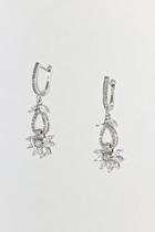  Cz Bridal-floral Dangle-earrings
