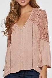  Mauve Lace-shoulder Top
