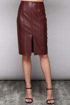  Slit Leather Skirt