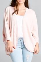  Waffle Cardigan - Blush