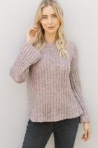  Lavender Wide-sleeve Sweater