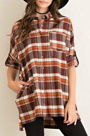  Plaid Over Size Top