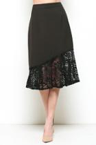  Black Lace Trim Skirt