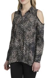  Leopard Cold Shoulder Blouse
