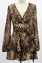  Leopard Chiffon Romper
