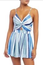  Satin Stripe Romper