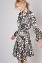  White Leopard Wrap Dress