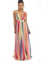  Rainbow Maxi Gown