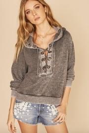  Burnout Lace-up Hoodie