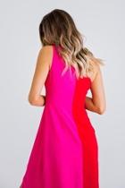  Pink And Coral Maxi Dress
