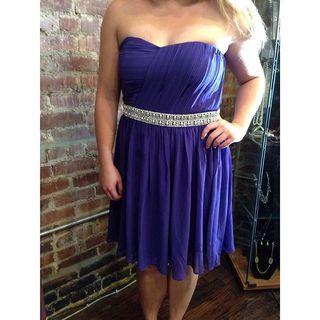  Strapless Purple Dress