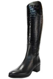  Black Crocodile-embossed Boot