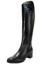  Black Crocodile-embossed Boot